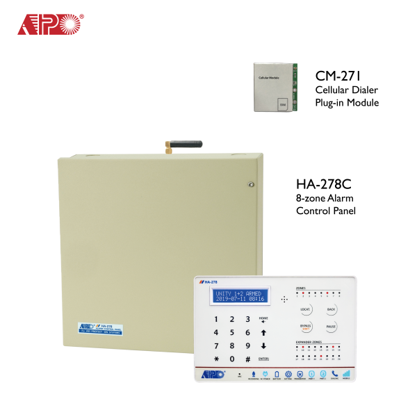 HA-278-C Alarm Panel with Cellular Dialer Plug-in Module