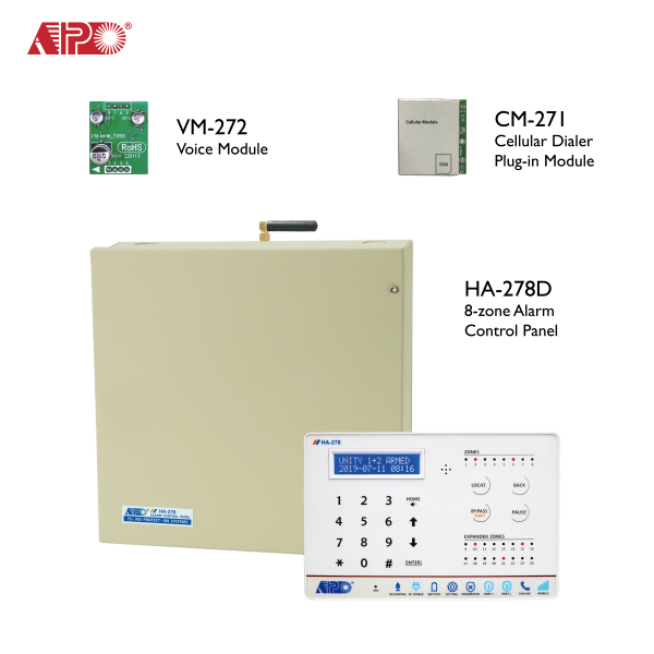 HA-278-D Alarm Panel with Cellular Dialer and Voice Module
